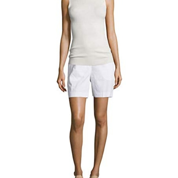 NWT Theory Evianna Cotton Shorts in Optic White 12 - Picture 1 of 5